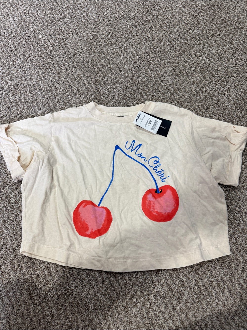 Cream Cherry Graphic Tee